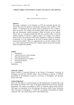 by Abstract This paper contributes to the literature on FDI and