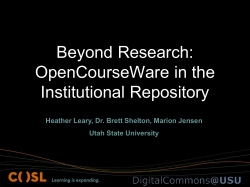 Beyond Research: OpenCourseWare in the Institutional Repository