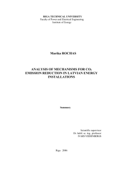 Marika Rochas. Analysis of mechanisms for CO2 emission reduction