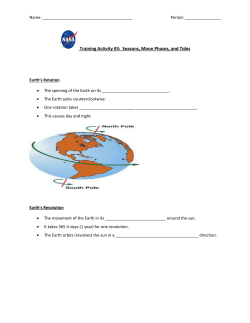 NASA Training Activity #3 Seasons Moon Phases Tides