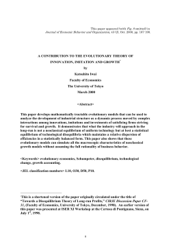 A CONTRIBUTION TO THE EVOLUTIONARY THEORY OF