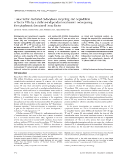 Tissue factor&ndash;mediated endocytosis, recycling, and