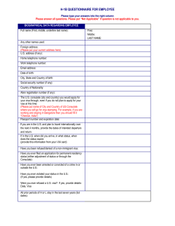 H-1B QUESTIONNAIRE for Employee Please type your answers into