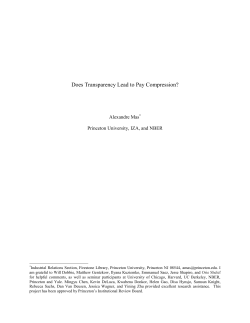 Does Transparency Lead to Pay Compression? Alexandre Mas