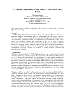 A Taxonomy of System Dynamics Models of Educational Policy Issues