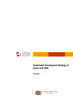 Sustainable Development Strategy of Latvia until 2030