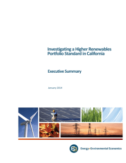 Investigating a Higher Renewables Portfolio Standard in California
