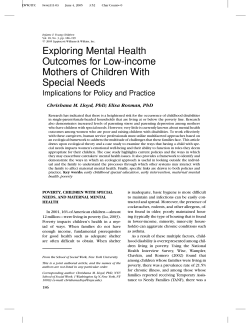 Exploring Mental Health Outcomes for Low