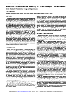 Retention of Cellular Radiation Sensitivity in Cell