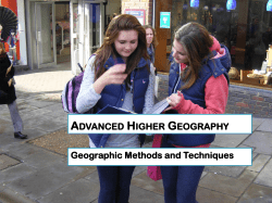 Advanced Higher Geography GMT Traffic count