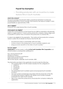 Payroll Tax Exemption 〉 Providing producers with an incentive to