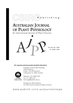 australian journal of plant physiology