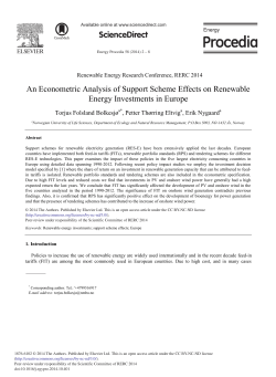 An Econometric Analysis of Support Scheme Effects