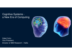 Cognitive Systems - a New Era of Computing