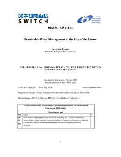 Stormwater as a valuable resource within the urban water cycle