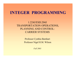 INTEGER PROGRAMMING