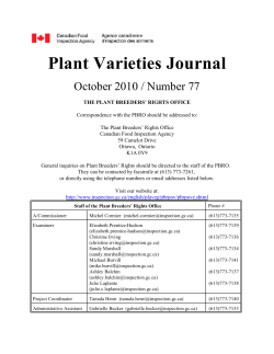 Plant Varieties Journal
