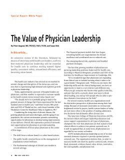 The Value of Physician Leadership