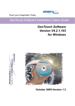 GenTouch Software Installation Users Guide GenTouch Software