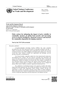 Policy actions for mitigating the impact of price volatility in