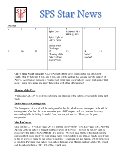 October 2 3 4 5 Spirit Day Spirit Night at CiCi`s Pizza Billion Mile