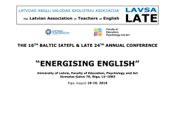 Dear Conference Participants and Presenters