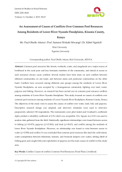 An Assessment of Causes of Conflicts Over Common Pool