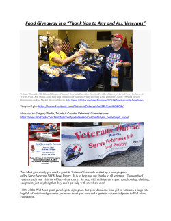 Food Giveaway is a - Veterans` Outreach