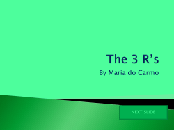 Reduce...reuse...recycle