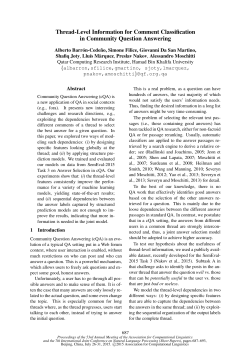 Thread-Level Information for Comment Classification in Community