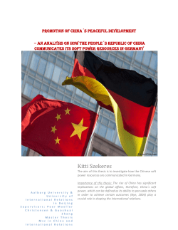 China&acute;s soft power in Germany