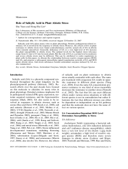 Role of Salicylic Acid in Plant Abiotic Stress