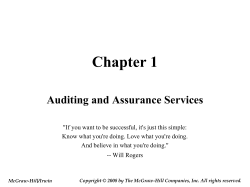 Chapter 1 Auditing and Assurance Services