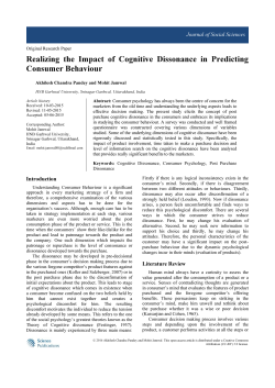 Realizing the Impact of Cognitive Dissonance in Predicting