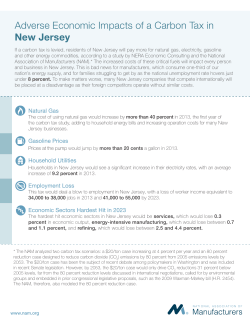 Adverse Economic Impacts of a Carbon Tax in New Jersey