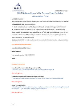 Exhibitor Information Form