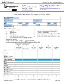 Excess Liability Application for the Petroleum