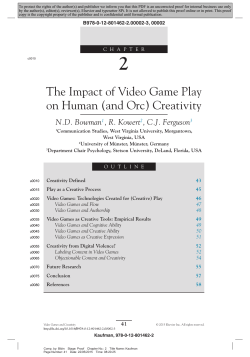 The Impact of Video Game Play on Human (and Orc) Creativity (PDF