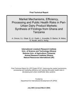 Market Mechanisms, Efficiency, Processing and Public Health Risks