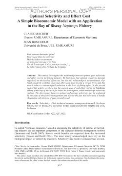 Optimal Selectivity and Effort Cost A Simple - Archimer