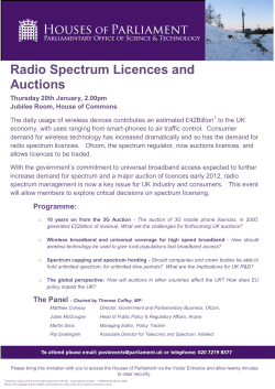 Radio Spectrum Licences and Auctions