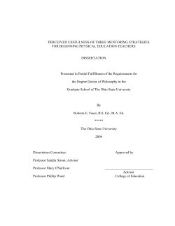 PERCEIVED USEFULNESS OF THREE MENTORING STRATEGIES