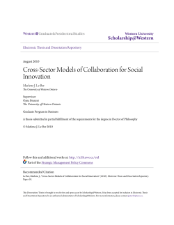 Cross-Sector Models of Collaboration for Social Innovation