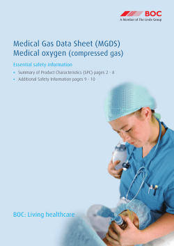 Medical Gas Data Sheet (MGDS)