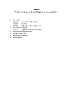 Chapter 4 Petitions and appointment of agents or representatives