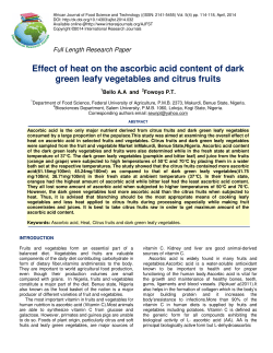 Effect of heat on the ascorbic acid content of dark green leafy