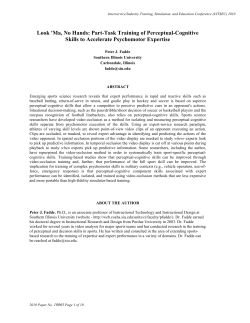 Ma, No Hands: Part-Task Training of Perceptual