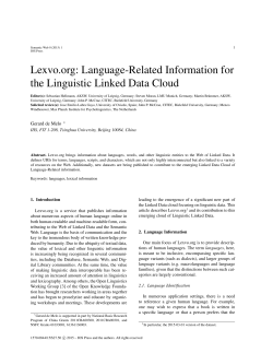 Lexvo.org: Language-Related Information for the Linguistic Linked