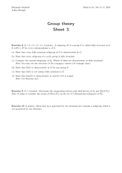 Group theory sheet 3