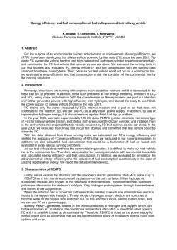 Energy efficiency and fuel consumption of fuel cells powered test